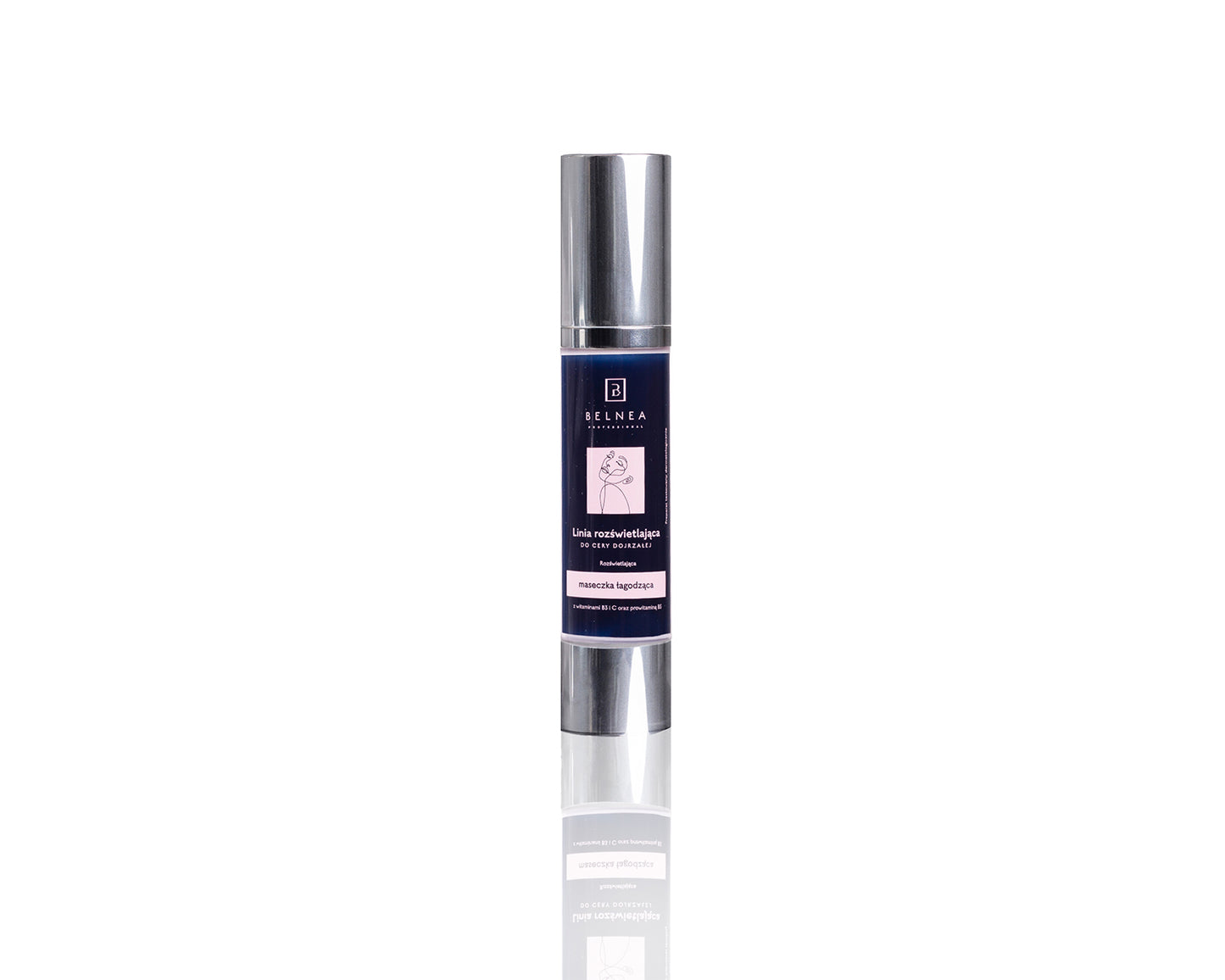 Illuminating soothing mask with vitamins B3, C and provitamin B5